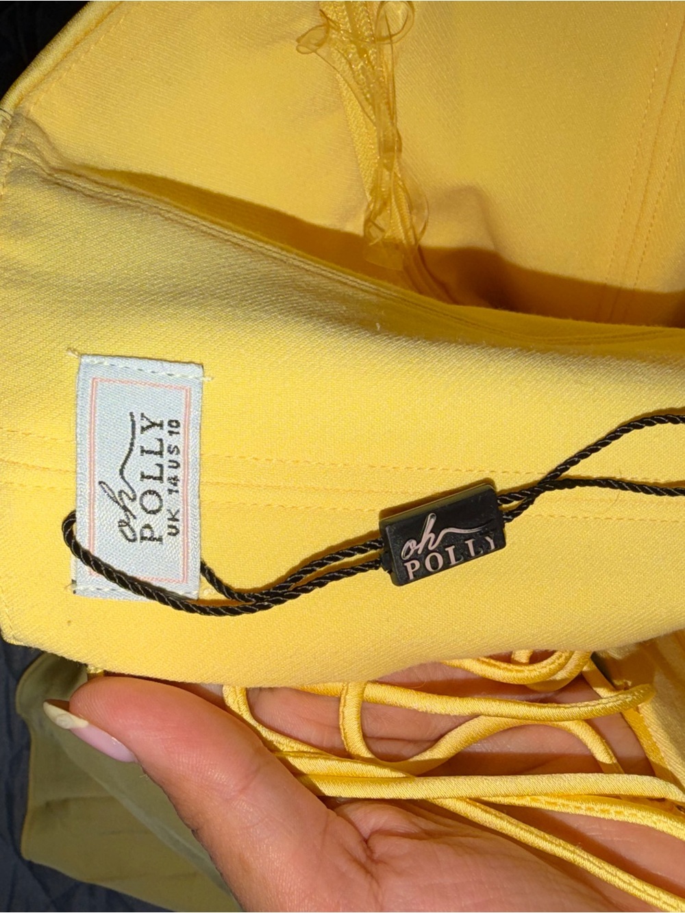 AS IS - oh Polly Lemon Tie-Shoulder Corset Mini Dress US 10 - READ DESCRIPTION. - Picture 2 of 8